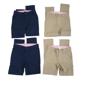NWT Cat & Jack Girls School Uniform Pants Size 7 - Four Pack Beige And Blue